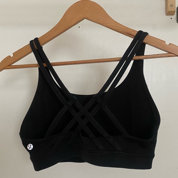 Black Lululemon Strappy Sports Bra - Picture 2 of 3
